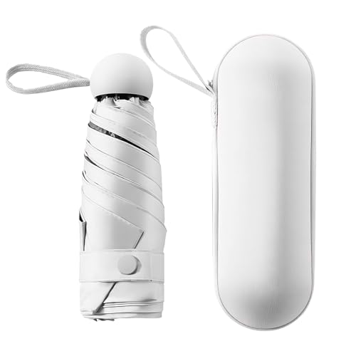 OXTXO Taschenschirm Damen – Kleiner Mini-Regenschirm mit Kapselhülle, 8 Rippen, Winddicht & Stark, UPF 50+ Sonnenschutz, Leicht & Kompakt für Handtasche, Regen und Sonne von OXTXO