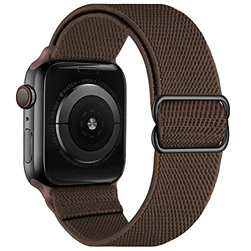 Stretchy Elastische verstellbare Bänder Kompatibel mit Apple Watch 7 41 mm 38 mm 40 mm, Nylon Solo Loop Geflochtene Dehnungen Frauen Männer Armband für iWatch SE,Deep Brown Stretchy Elastische verstellbare Bänder Kompatibel mit Apple Watch 7 41 mm 38 mm 40 mm, Nylon Solo Loop Geflochtene Dehnungen Frauen Männer Armband für iWatch SE,Deep Brown von OXWALLEN