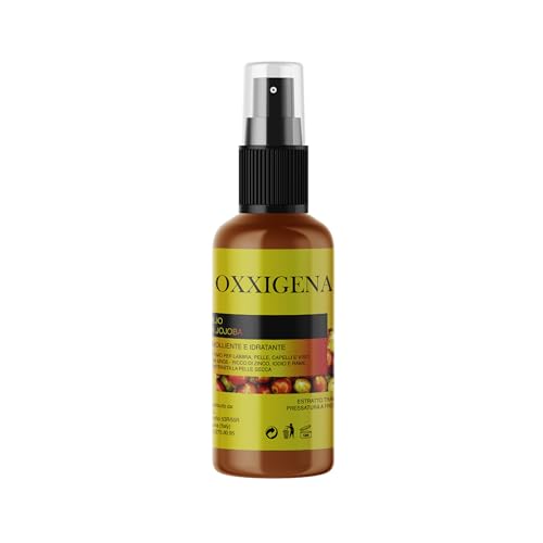Oxxigena - 100% Reines Jojobaöl - 100 ml Spray - Kaltgepresst - Tief pflegend für die Haut, verleiht dem Haar Glanz - Vegan und ohne GVO Oxxigena - 100% Reines Jojobaöl - 100 ml Spray - Kaltgepresst - Tief pflegend für die Haut, verleiht dem Haar Glanz - Vegan und ohne GVO von OXXIGENA