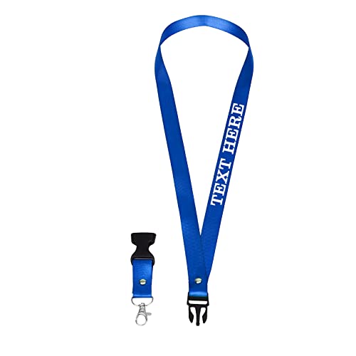 OXYEFEI Embroidery Schlüsselband Personalisiert, Bunte schlüsselbänder Nylon Neck Lanyard Strip Bänder mit Drehbarem Metallclip für Schlüssel Kinder Ausweise Arbeitskarte Abzeichen (Blau) von OXYEFEI