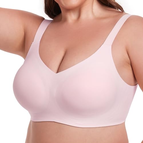 OXYIBRAS Drahtloser Minimizer BH Damen Ohne Bügel V-Ausschnitt Bralette Damen BHS High Elastizität Und Ultrakomfortabler T Shirt Schlaf BH Mit ZusäTzlicher BH-VerläNgerung PKS von OXYIBRAS