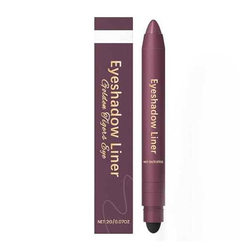 Chiura Shadow Liner 2-in-1 Eyeliner-Lidschattenstift, wasserfester, wischfester Augen-Make-up-Stift mit integriertem Blender-Schwamm, cremiger Lidschattenstift und Eyeliner-Stift (#A) von OYCXXCX