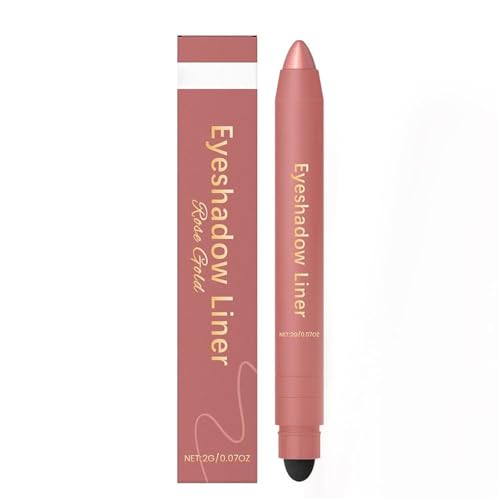 Chiura Shadow Liner 2-in-1 Eyeliner-Lidschattenstift, wasserfester, wischfester Augen-Make-up-Stift mit integriertem Blender-Schwamm, cremiger Lidschattenstift und Eyeliner-Stift (#B) von OYCXXCX