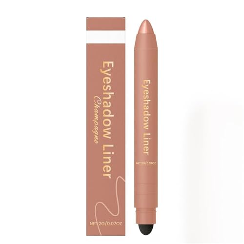 Chiura Shadow Liner 2-in-1 Eyeliner-Lidschattenstift, wasserfester, wischfester Augen-Make-up-Stift mit integriertem Blender-Schwamm, cremiger Lidschattenstift und Eyeliner-Stift (#E) von OYCXXCX