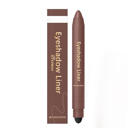 Chiura Shadow Liner 2-in-1 Eyeliner-Lidschattenstift, wasserfester, wischfester Augen-Make-up-Stift mit integriertem Blender-Schwamm, cremiger Lidschattenstift und Eyeliner-Stift (#F) von OYCXXCX