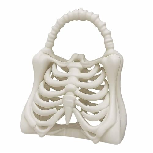 OYCXXCX 3D-gedruckte Skelettknochentasche, Gothic-Brustkorb-Tasche, Gruselige Halloween-Skelett-Handtasche, Anatomische Knochen (1) von OYCXXCX