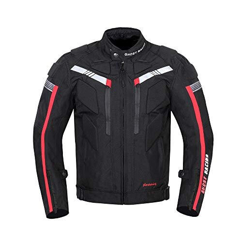 OYHN Motorradjacke Mit Protektoren Wasserdicht Winddicht Rücken gepolstert atmungsaktive reflektierend Mesh Motorradjacke Herren Damen,Schwarz,XL von OYHN