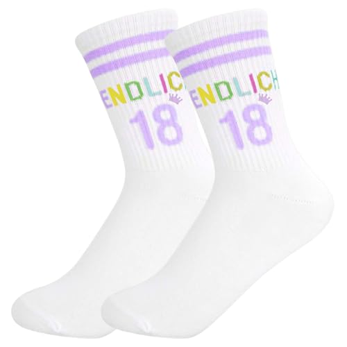 OYIWINMI 18 Geburtstag Mädchen Socken, 36-42 Baumwollsocken, Damen Kuschelsocken, Geschenkideen für Freundin zum Geburtstag, Geburtstagsgeschenk für Frauen, Geschenkideen zum Geburtstag für Mädchen OYIWINMI 18 Geburtstag Mädchen Socken, 36-42 Baumwollsocken, Damen Kuschelsocken, Geschenkideen für Freundin zum Geburtstag, Geburtstagsgeschenk für Frauen, Geschenkideen zum Geburtstag für Mädchen von OYIWINMI