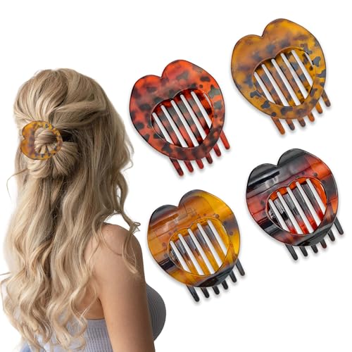 OYIWINMI 4 Stück Haarklammer Flache Haarspangen Damen Starker Halt Flat Claw Clip Haarklammern für Dünnes und Dickes Haar von OYIWINMI