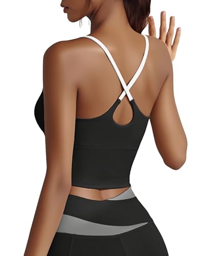 OYIWINMI Damen Sport Tank Top mit integriertem BH Yoga Tanktop Ärmelloses Leichte Fitness Shirt Sport Oberteile für Sommer Gym Workout von OYIWINMI