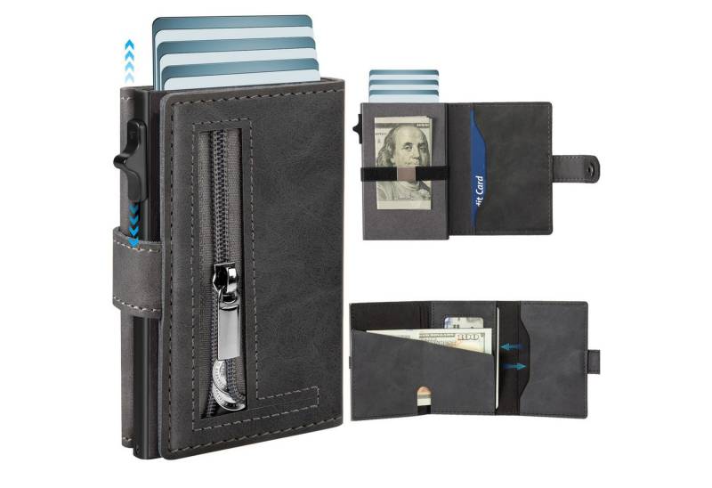 OYLCDI Geldbörse Mini Geldbörse Herren Slim Wallet RFID Blocking Kohlefaserleder (Portmonee Herren mit 11 Kartenetui, Ausweisfenster, Geldscheinklammer, Minimalistischer Geldbeutel Herren,Geldbörse Herren mit RFID Schutz, Portmonee Portemonnaie Herren klein, Slim Wallet mit Münzfach, Mini Geldbörse Herren&Damen, Kreditkartenetui Kartenetui-Geldbeutel) von OYLCDI