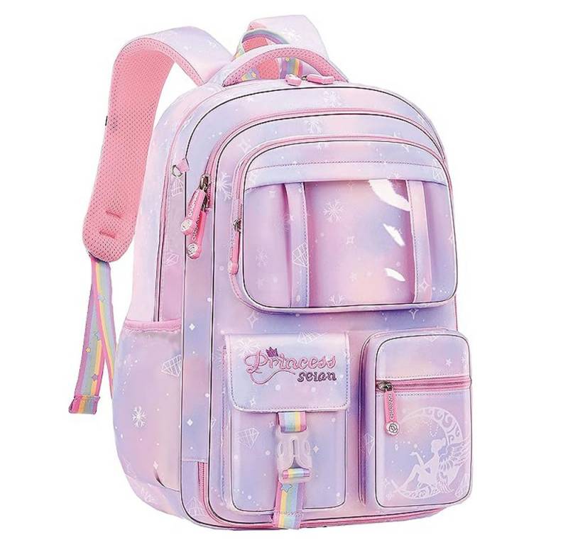 OYLCDI Schulrucksack Kinderrucksack Mädchen, Schulranzen mit Großer Kapazität (Schulranzen Mädchen 1-6. klasse, Leichte und Wasserdichte Nylon Schultasche), für Kinder Schule oder Reisen von OYLCDI