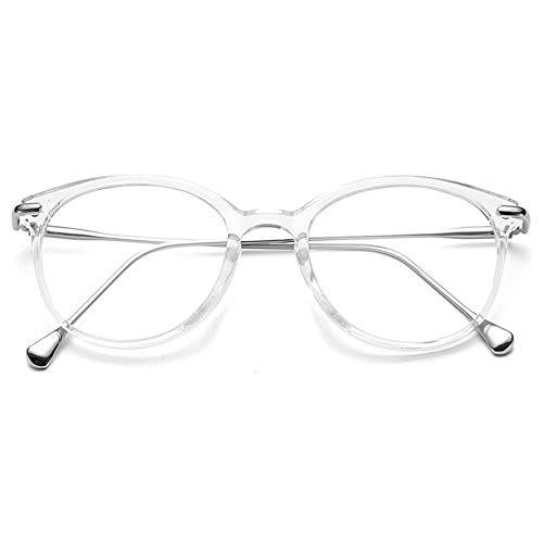 OYMI Brillengläser mit klaren Gläsern, rund, nicht verschreibungspflichtige Brille für Damen und Herren Gr. 85, Transparent/Silver OYMI Brillengläser mit klaren Gläsern, rund, nicht verschreibungspflichtige Brille für Damen und Herren Gr. 85, Transparent/Silver von OYMI