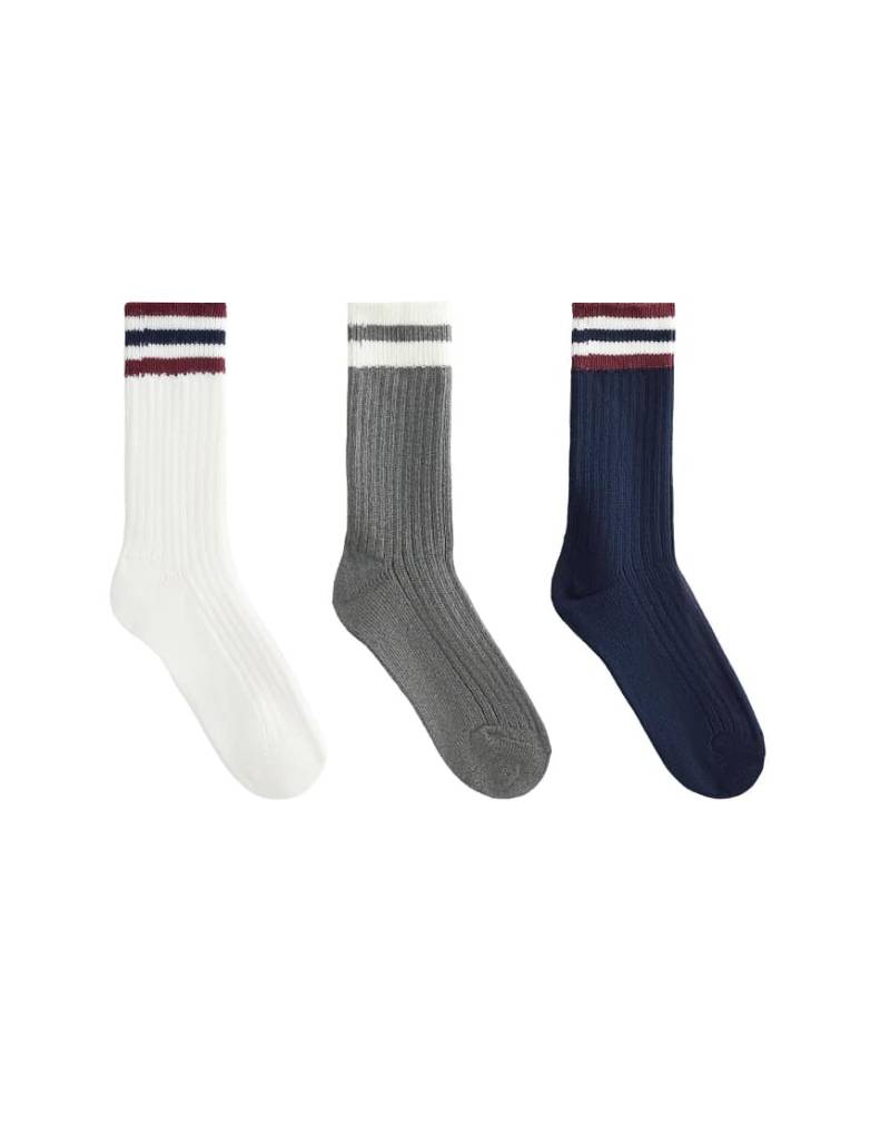 OYSHO - 3 Paar klassische Socken aus Baumwollmix in Marineblau und anderen Farben von OYSHO