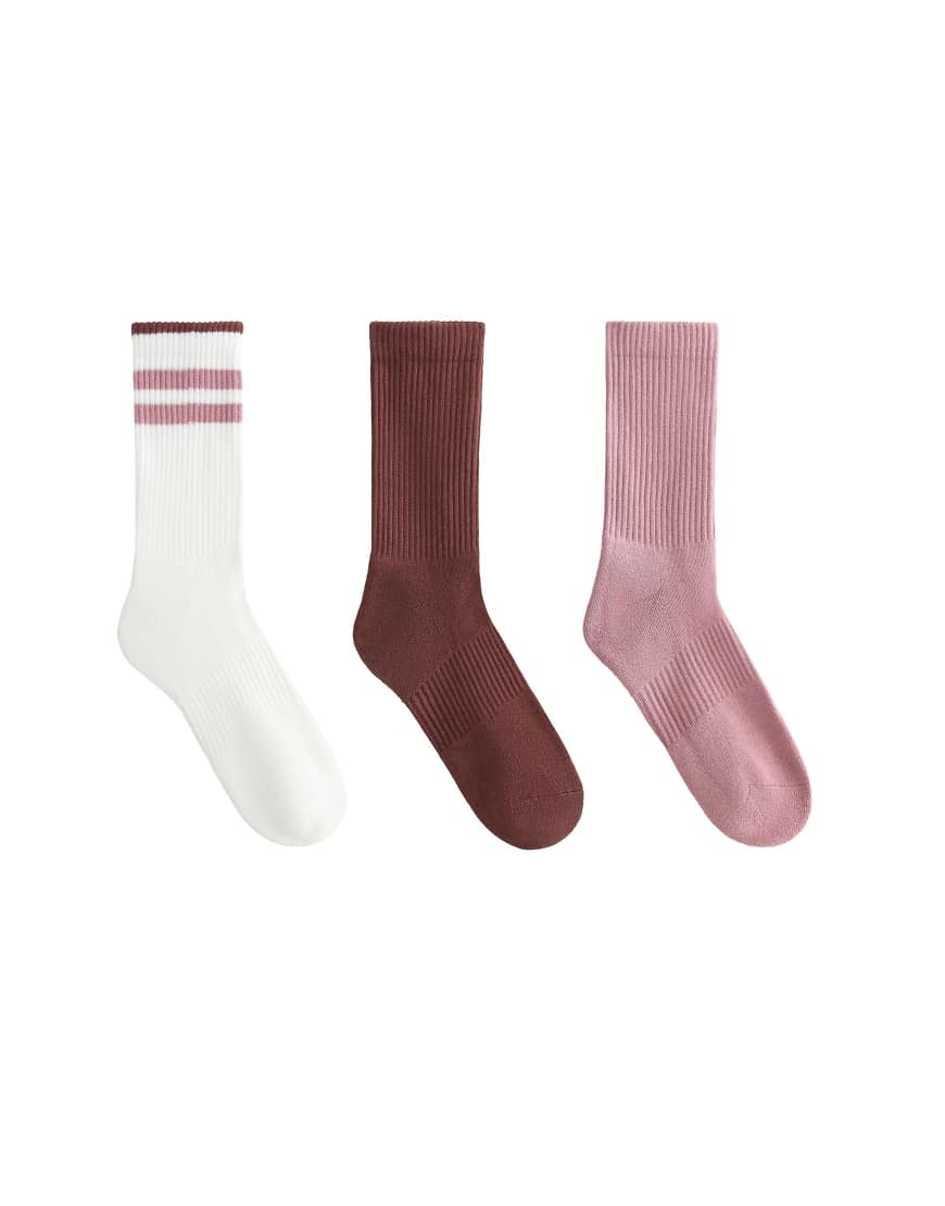 OYSHO - 3er-Pack klassische Sportsocken aus Baumwollmix in Maulwursbraun und anderen Farben-Brown von OYSHO