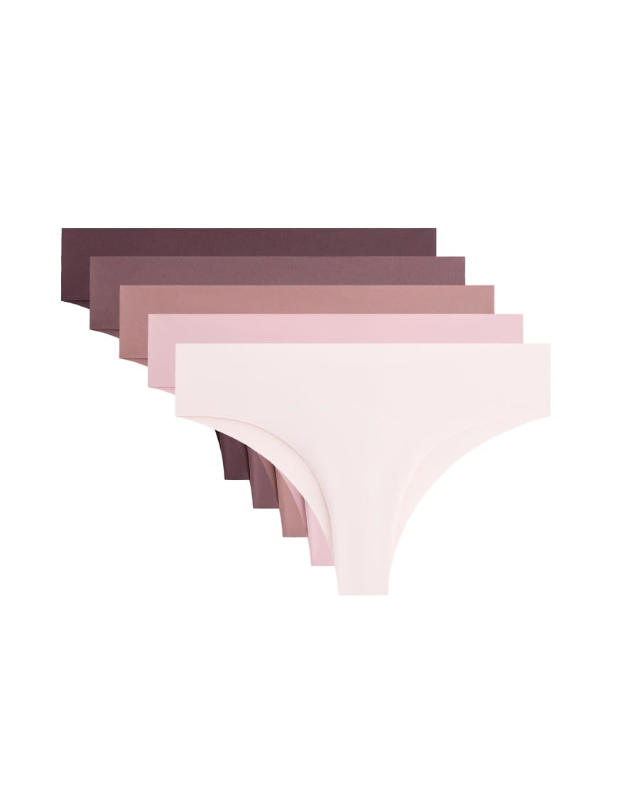 OYSHO - 5er-Pack sich nicht abzeichnende Brazilian-Slips aus Polyamid-Mix in Hellrosa von OYSHO