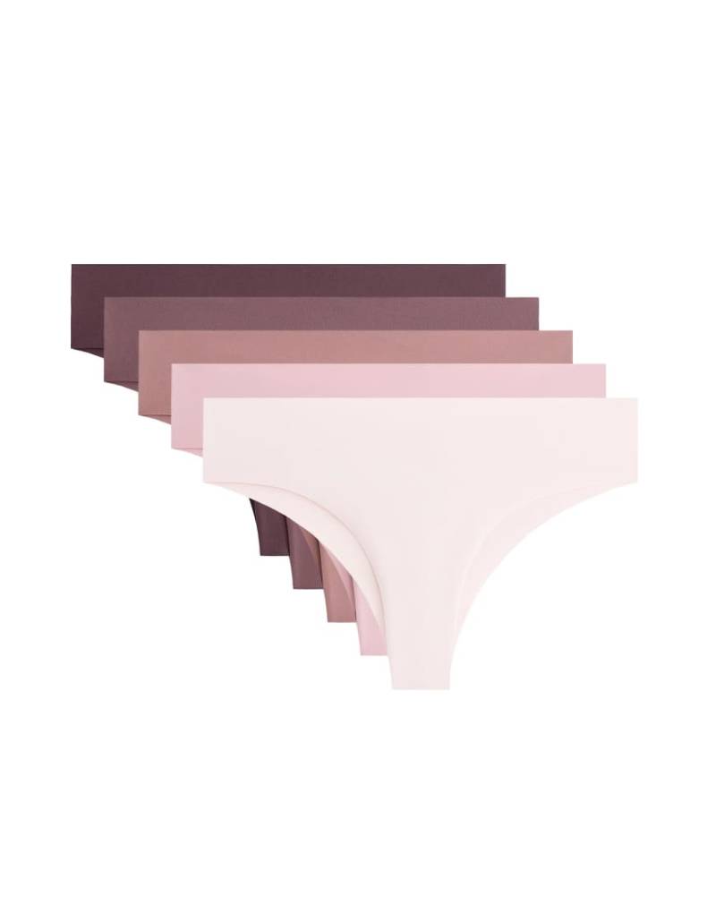 OYSHO - 5er-Pack sich nicht abzeichnende Brazilian-Slips aus Polyamid-Mix in Hellrosa von OYSHO