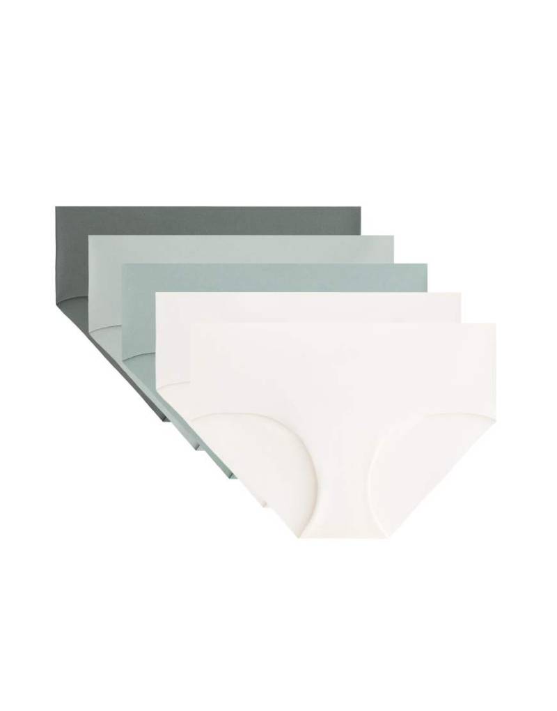 OYSHO - 5er-Pack unsichtbare Hipster-Slips in Khaki-Grau aus Polyamidmix-Grün von OYSHO