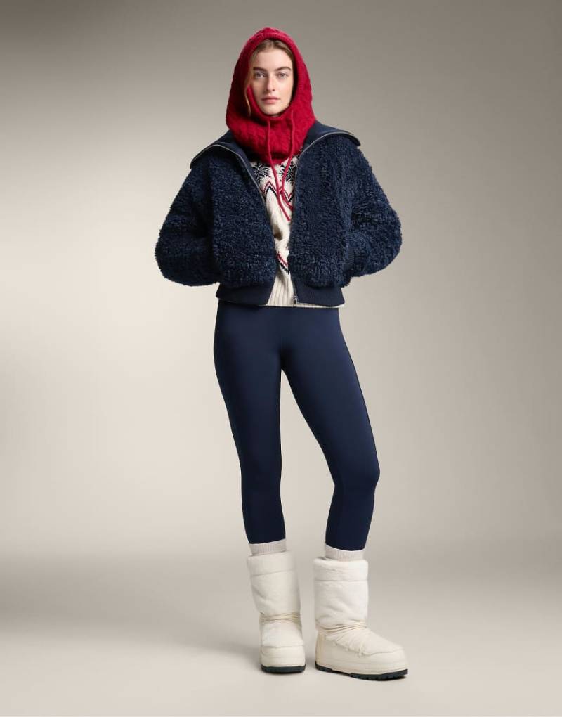 OYSHO - Strukturierte Jacke aus Lammfellimitat in Marineblau von OYSHO