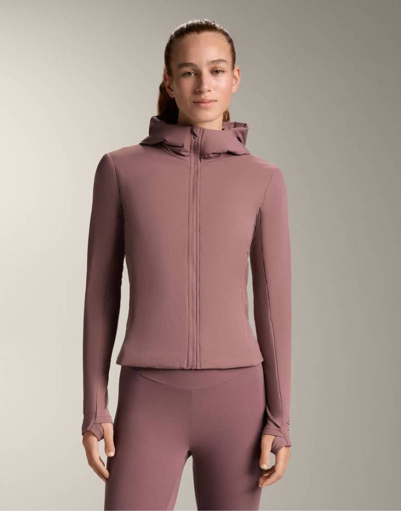 OYSHO - Wattierte Jacke in Rosa-Mauve mit vulkanischer Fellex-Füllung-Grün von OYSHO