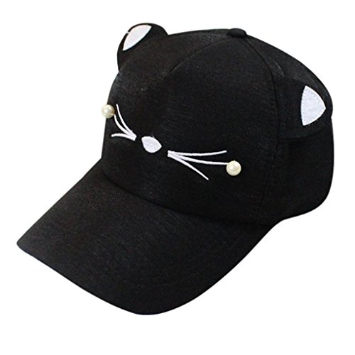 OYSOHE Damen Herren Unisex Sonnenhut, Neueste Spring Fashion Gezeiten Pearl Wild Cute Student Katze Ohren Visor Baseball Cap von OYSOHE