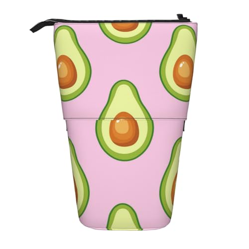 OYVDUAZB Avocado-Druck-Rosa, Teleskop-Federmäppchen, Ständer, Stifthalter, Make-up-Tasche, Bleistiftbeutel, Stifttasche von OYVDUAZB