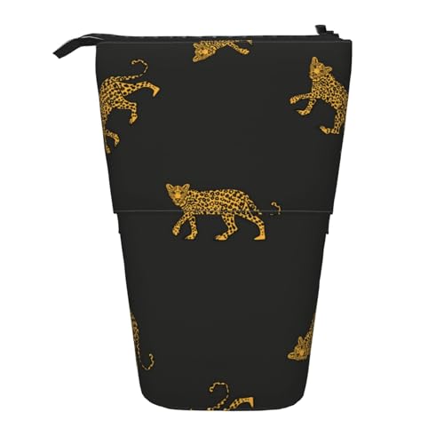 OYVDUAZB Modedesign-Druck auf Beauty-Leopard, Teleskop-Federmäppchen, Ständer, Stifthalter, Make-up-Tasche, Bleistiftbeutel, Stifttasche von OYVDUAZB