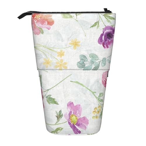 OYVDUAZB Schöne, frische Frühlingsblumen, Teleskop-Federmäppchen, Ständer, Stifthalter, Make-up-Tasche, Bleistiftbeutel, Stifttasche von OYVDUAZB