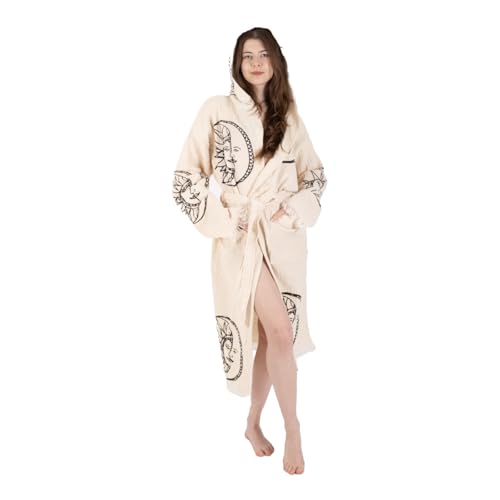 OZDESIGN Damen Batrobe - Stone Patterned Handmade Cotton Bathrobe - Light Soft Women Bathrobe - 100% Cotton - Available in S/M/L Sizes, Bademantel mit Mond und Sonne, Einheitsgröße OZDESIGN Damen Batrobe - Stone Patterned Handmade Cotton Bathrobe - Light Soft Women Bathrobe - 100% Cotton - Available in S/M/L Sizes, Bademantel mit Mond und Sonne, Einheitsgröße von OZDESIGN