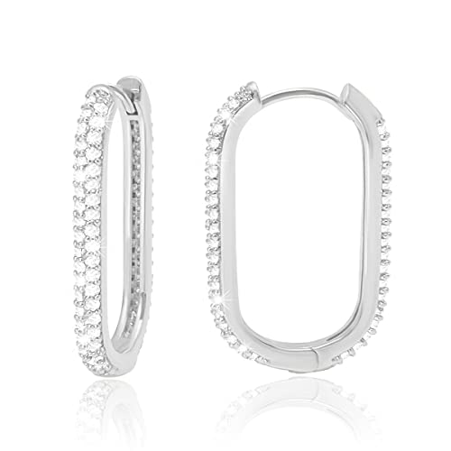 OZEL Huggie Damen Creolen mit einem Set Zirkonia Steine 14K Gelbgold Vergoldet Rund Quadratisch Halbrund U-Form (G3C0791_Green), Messing, Zirkonia von OZEL JEWELRY & GIFT