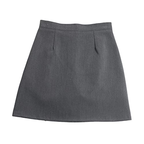 OZEO Röcke,Einfacher Minirock Für Damen, Schwarz, Grau, Hohe Taille, Hüftwickelrock Mit Hose, Sommer, Schmal, A-Linie, Gerafft, Elegant, Business-Büro, Kurzer Rock Für Mädchen, Damen, Grau, L von OZEO