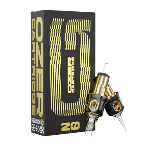 OZER Tattoo-Patrone – #1011RL (0,30 mm), Einweg-Tattoo-Nadeln mit Membran-Sicherheitskartuschen für Tattoos, runder Liner, 20 Stück von OZER