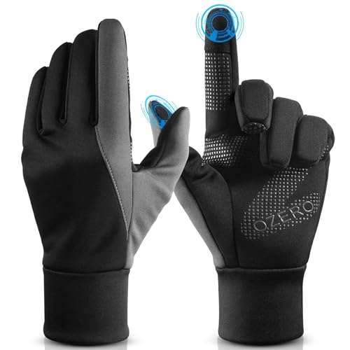 OZERO Herren Wasserdicht Thermohandschuhe, Touchscreen Winterhandschuhe Fahrhandschuhe Fahrradhandschuhe Laufhandschuhe (M) von OZERO