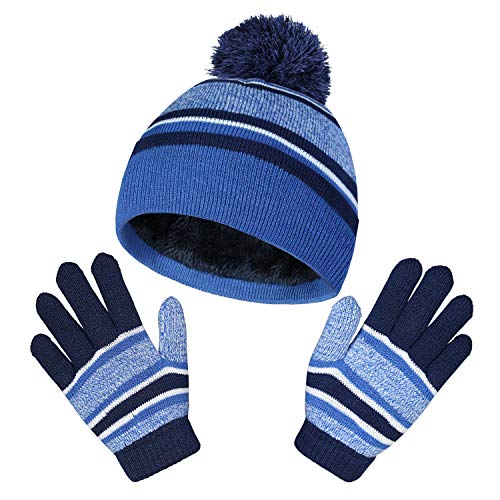 OZERO Warm Wintermütze und Handschuhe Set, Beanie Mütze Winterhandschuhe für Jungen Mädchen… von OZERO