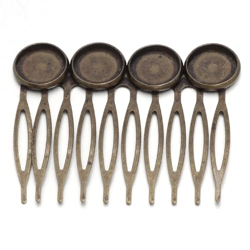 5/10pc Basis Zähne Metall Haar Kamm Clips Klaue Haarnadeln Haar Clips DIY Schmuck Erkenntnisse for Frauen Hochzeit(12mm Bronze 5pcs) von OZLCUA