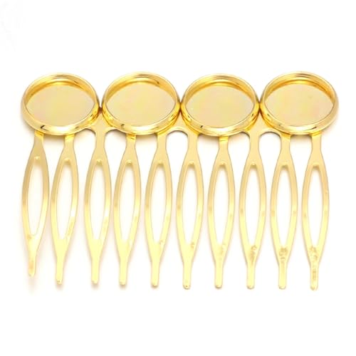 5/10pc Basis Zähne Metall Haar Kamm Clips Klaue Haarnadeln Haar Clips DIY Schmuck Erkenntnisse for Frauen Hochzeit(12mm Gold 5pcs) von OZLCUA