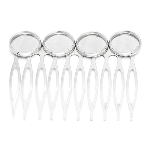 5/10pc Basis Zähne Metall Haar Kamm Clips Klaue Haarnadeln Haar Clips DIY Schmuck Erkenntnisse for Frauen Hochzeit(12mm Silver 5pcs) von OZLCUA