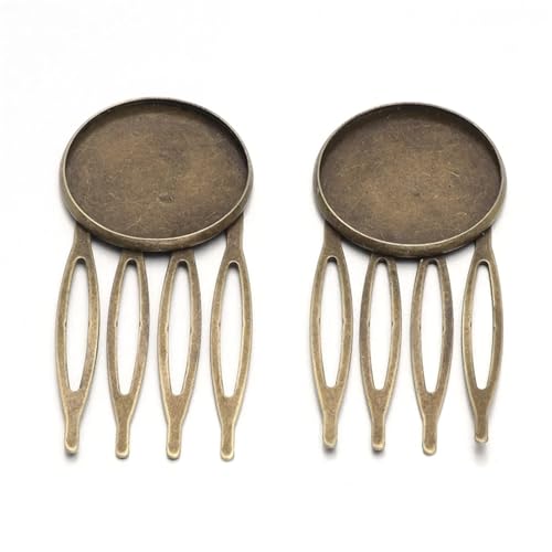 5/10pc Basis Zähne Metall Haar Kamm Clips Klaue Haarnadeln Haar Clips DIY Schmuck Erkenntnisse for Frauen Hochzeit(20mm Bronze 10pcs) von OZLCUA