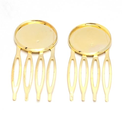 5/10pc Basis Zähne Metall Haar Kamm Clips Klaue Haarnadeln Haar Clips DIY Schmuck Erkenntnisse for Frauen Hochzeit(20mm Gold 10pcs) von OZLCUA