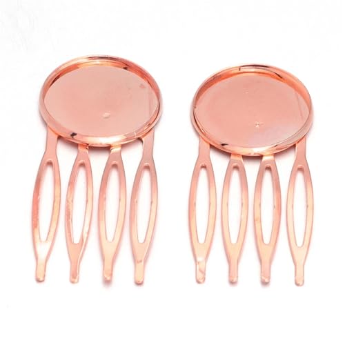 5/10pc Basis Zähne Metall Haar Kamm Clips Klaue Haarnadeln Haar Clips DIY Schmuck Erkenntnisse for Frauen Hochzeit(20mm Rose Gold 10pcs) von OZLCUA
