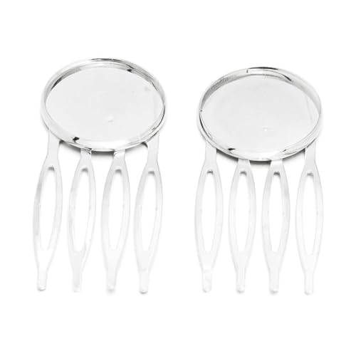 5/10pc Basis Zähne Metall Haar Kamm Clips Klaue Haarnadeln Haar Clips DIY Schmuck Erkenntnisse for Frauen Hochzeit(20mm Silver 10pcs) von OZLCUA
