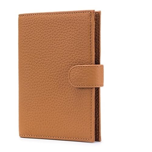 OZLCUA Echtes Leder Reisepass Abdeckung Fall Brieftasche Tasche Karte Halter Rindsleder Geldbörse Dokument Flug(Brown) von OZLCUA