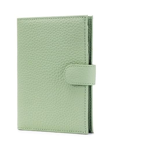 OZLCUA Echtes Leder Reisepass Abdeckung Fall Brieftasche Tasche Karte Halter Rindsleder Geldbörse Dokument Flug(Light Green) von OZLCUA