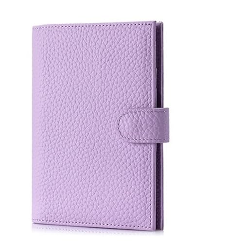 OZLCUA Echtes Leder Reisepass Abdeckung Fall Brieftasche Tasche Karte Halter Rindsleder Geldbörse Dokument Flug(Purple) von OZLCUA