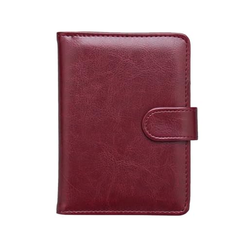 OZLCUA Kartenhalter-Etui Multifunktions-PU-Leder-Haspe-Geldbörsen Geschäftsreise-Passhülle Paket Bargeld-Münzen-Geldbörsen(Wine Red) von OZLCUA