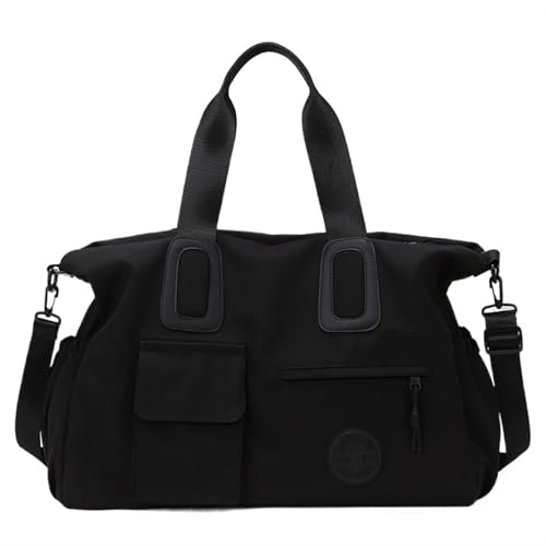 Seesack für Reisen Handgepäck Reisetasche Damen Große Fitnesstasche Fürs Fitnessstudio Freizeit Sport Training Yoga Schultertasche Geschäftsreise Rucksack Reise Tasche(Black) von OZLCUA