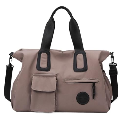 OZLCUA Seesack für Reisen Handgepäck Reisetasche Damen Große Fitnesstasche Fürs Fitnessstudio Freizeit Sport Training Yoga Schultertasche Geschäftsreise Rucksack Reise Tasche(Coffee) von OZLCUA