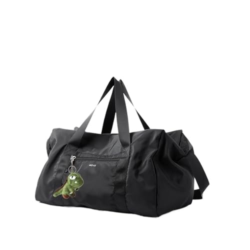 Seesack für Reisen Oxford Faltbare Reisetasche Sport Reisetasche Gym Schulter Weekender Overnight 37L Wasserdicht Große Kapazität for Frauen Reise Tasche(Black) von OZLCUA