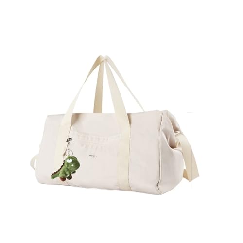 Seesack für Reisen Oxford Faltbare Reisetasche Sport Reisetasche Gym Schulter Weekender Overnight 37L Wasserdicht Große Kapazität for Frauen Reise Tasche(White) von OZLCUA