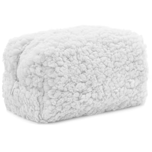 Einfarbige Lammwolle-Make-up-Tasche Damenhandtasche Winter-weiche Handtuch-Stoff-Make-up-Aufbewahrungstasche(A) von OZLMBERN